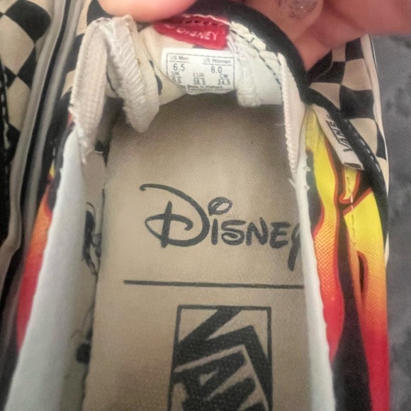 Vans DISNEY Checkered Slip-On Shoes Mickie & Minnie Worn HTF - Picture 5 of 10